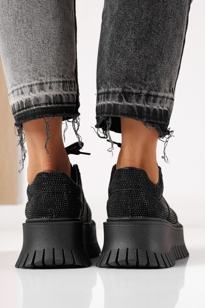 Adidasi dama negri din material textil Ellania #24092