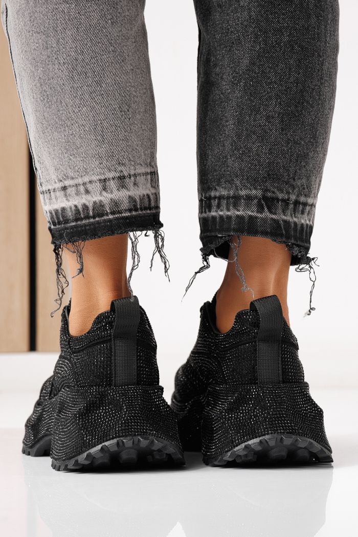 Adidasi dama negri din piele ecologica intoarsa Gabriela #24105