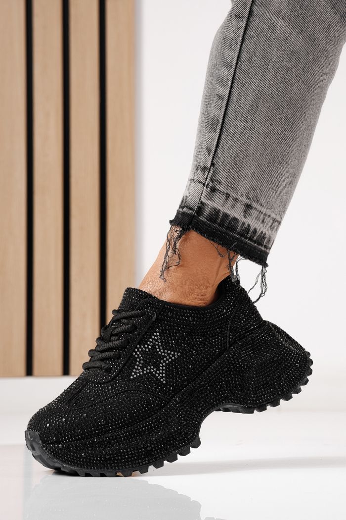 Adidasi dama negri din piele ecologica intoarsa Iulia #24107