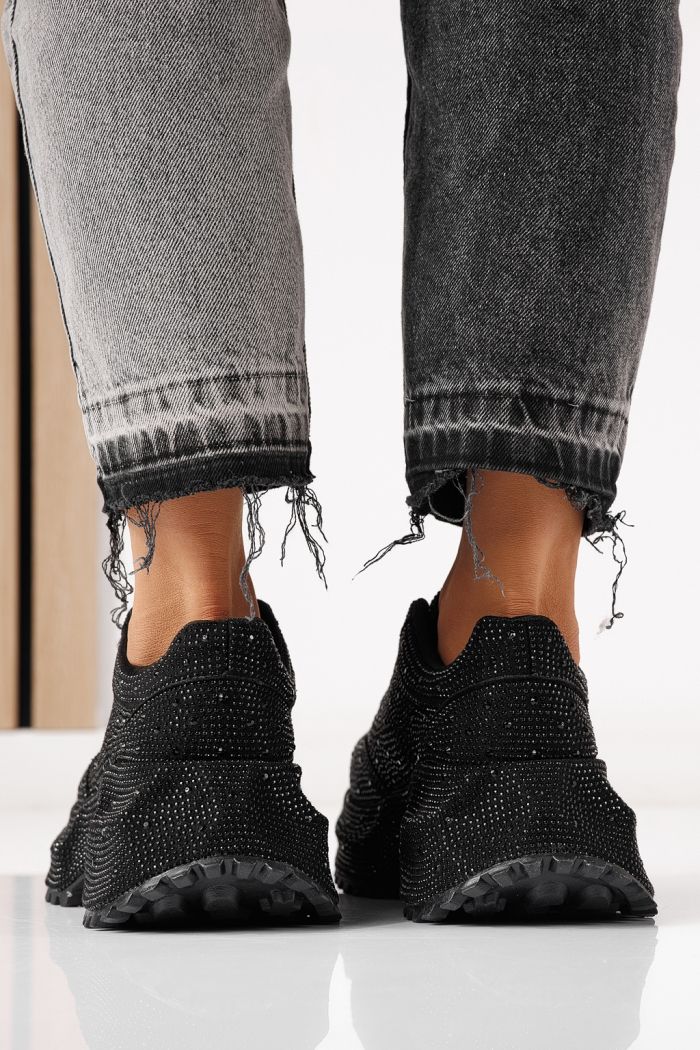 Adidasi dama negri din piele ecologica intoarsa Iulia #24107