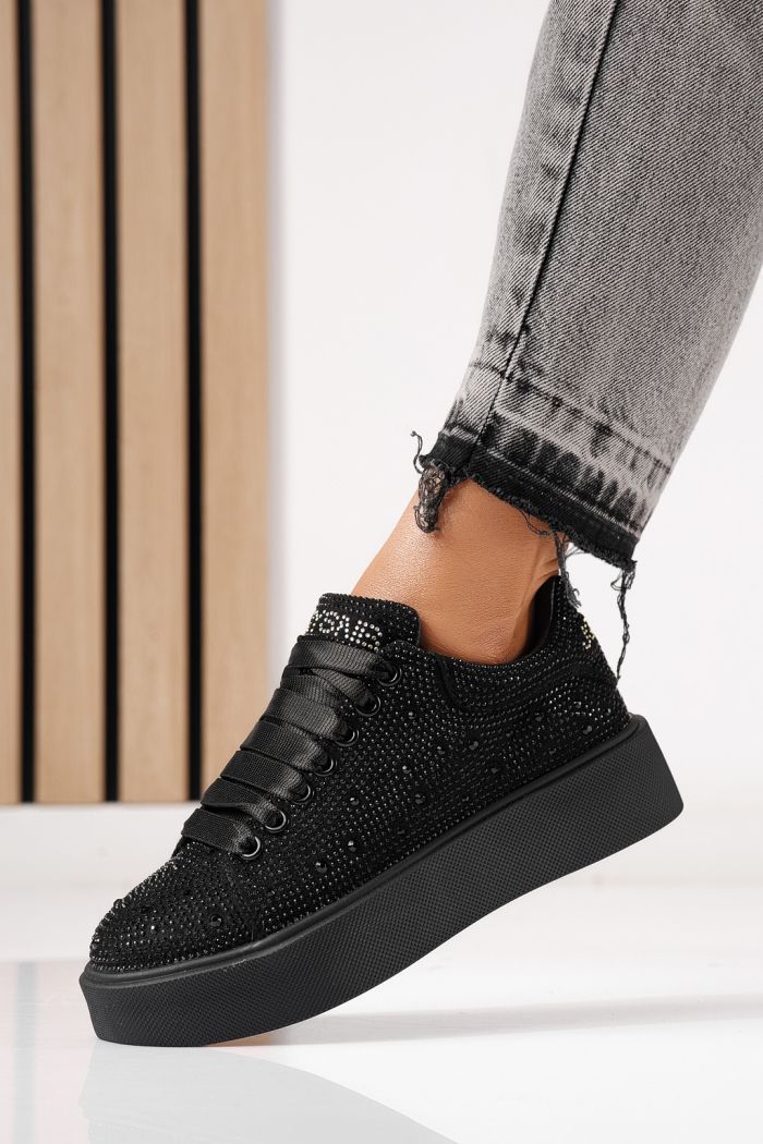 Adidasi dama negri din material textil Ellania #24089