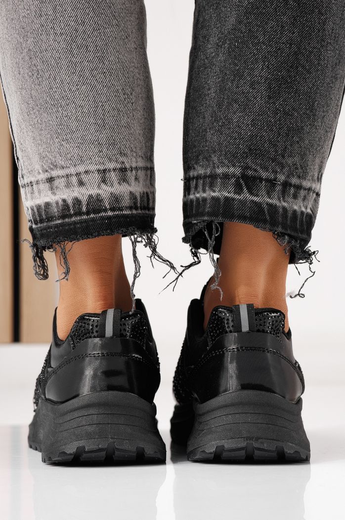 Adidasi dama negri din piele ecologica Carolina #24059