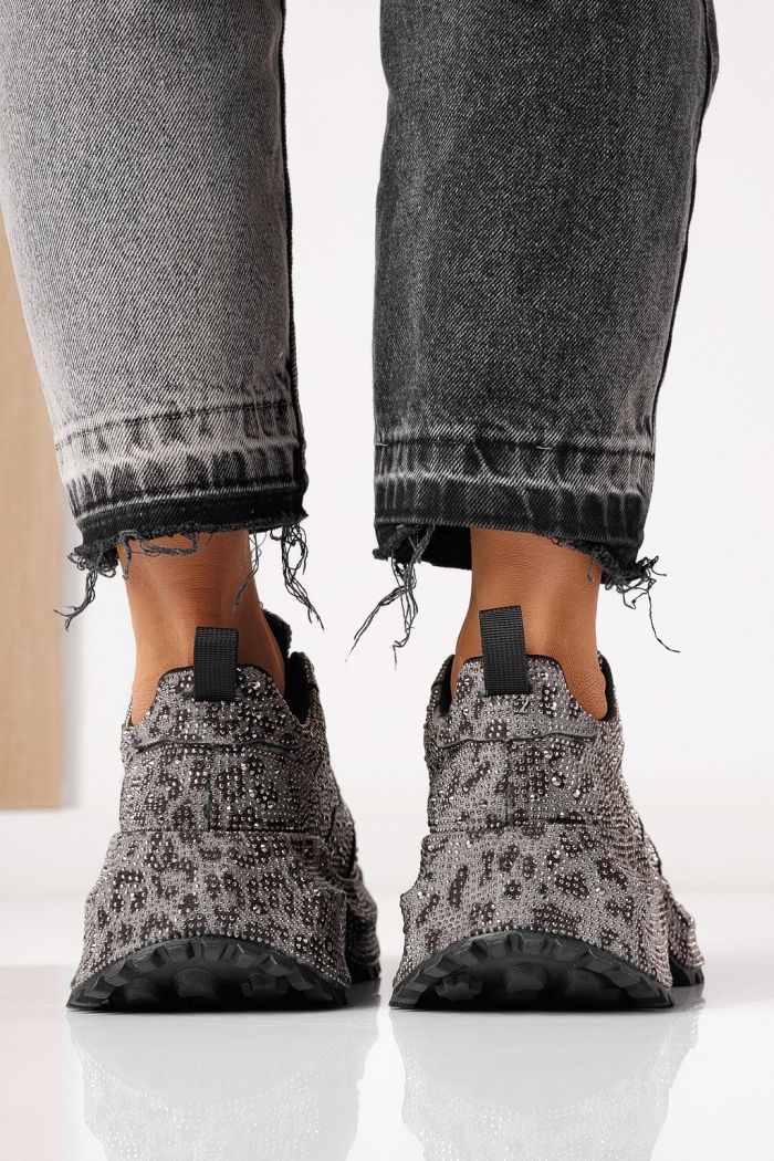 Adidasi dama negri din piele ecologica intoarsa Izabela #24118