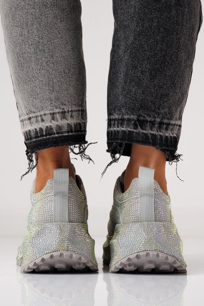 Adidasi dama gri din piele ecologica intoarsa Gabriela #24103