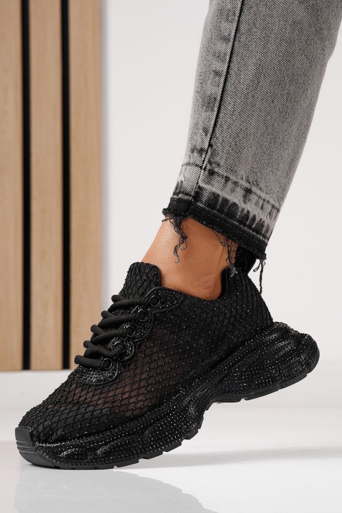 Adidasi dama negri din material textil Cataleya #24066