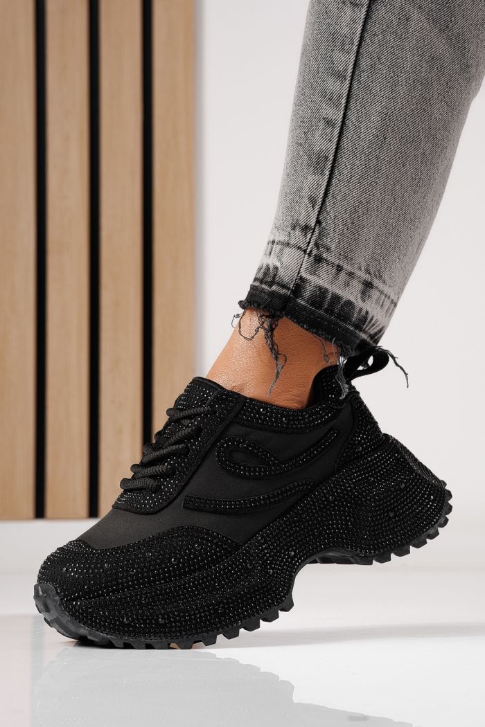 Adidasi dama negri din piele ecologica intoarsa Ioana #24110