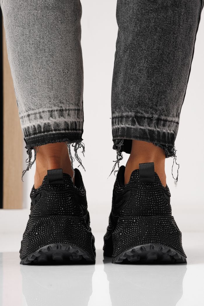 Adidasi dama negri din piele ecologica intoarsa Ioana #24110