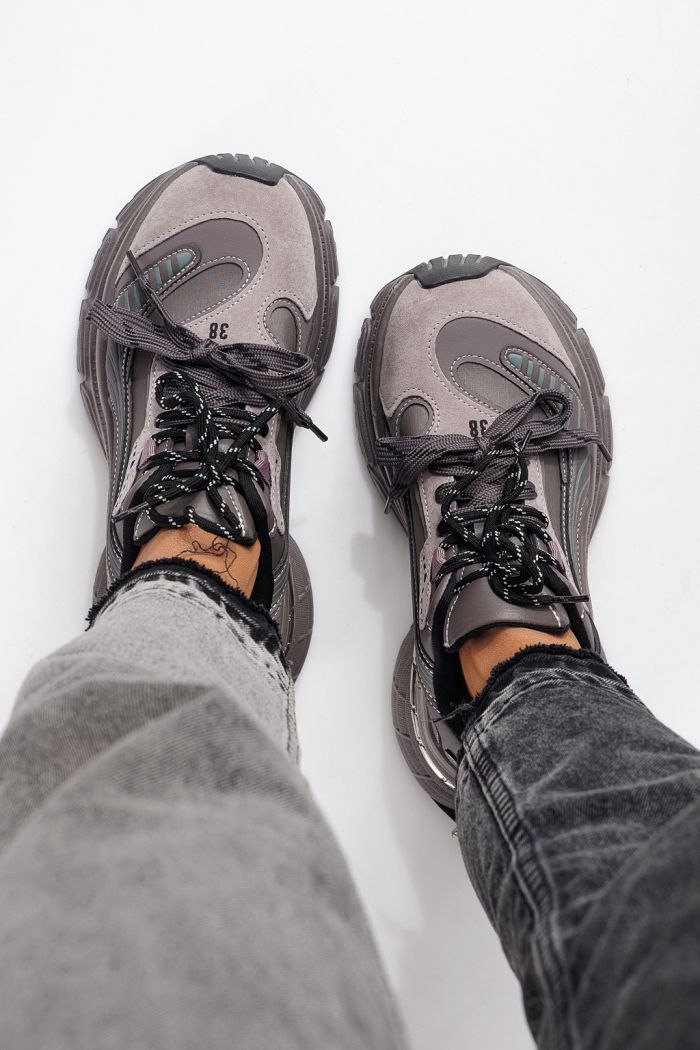 Adidasi dama mov din piele ecologica Denisa #24072