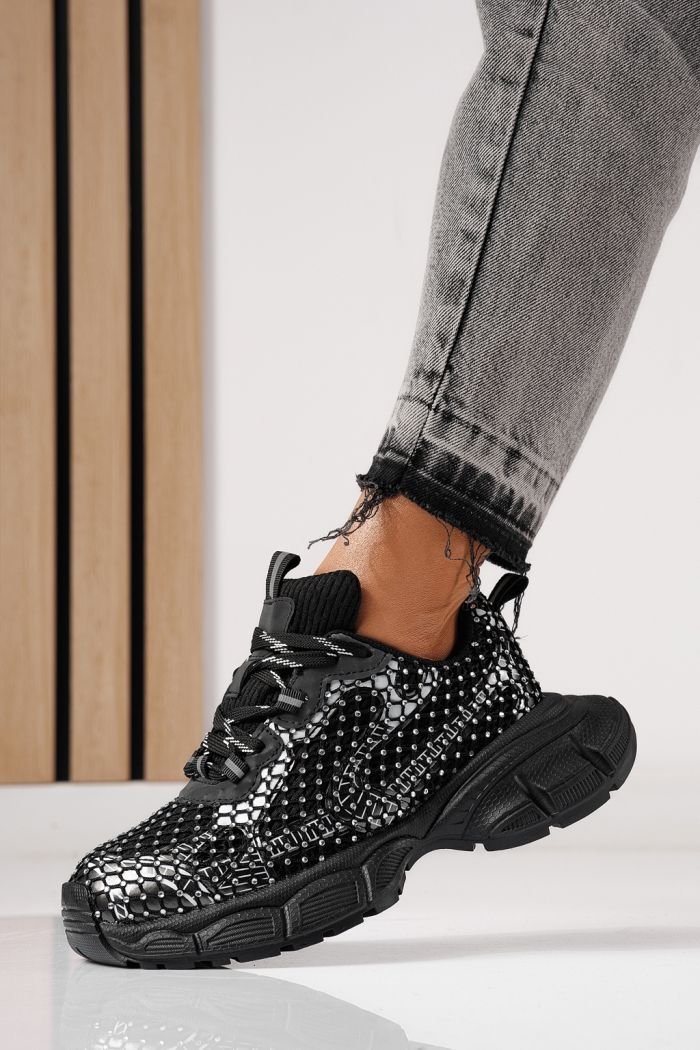 Adidasi dama negri din material textil Lilien #24149