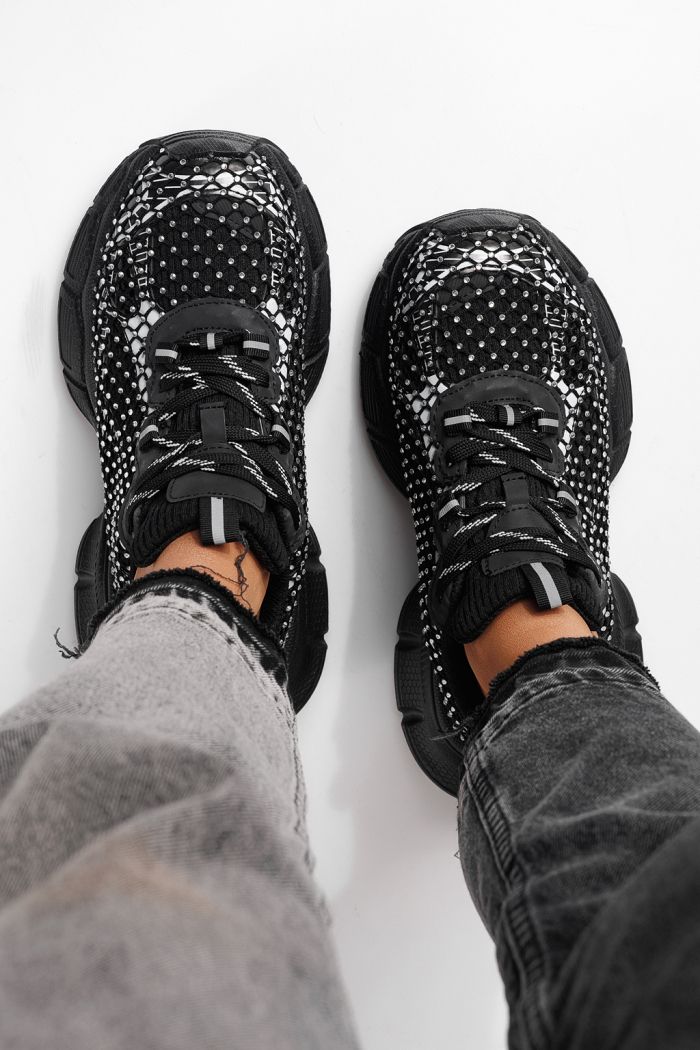 Adidasi dama negri din material textil Lilien #24149