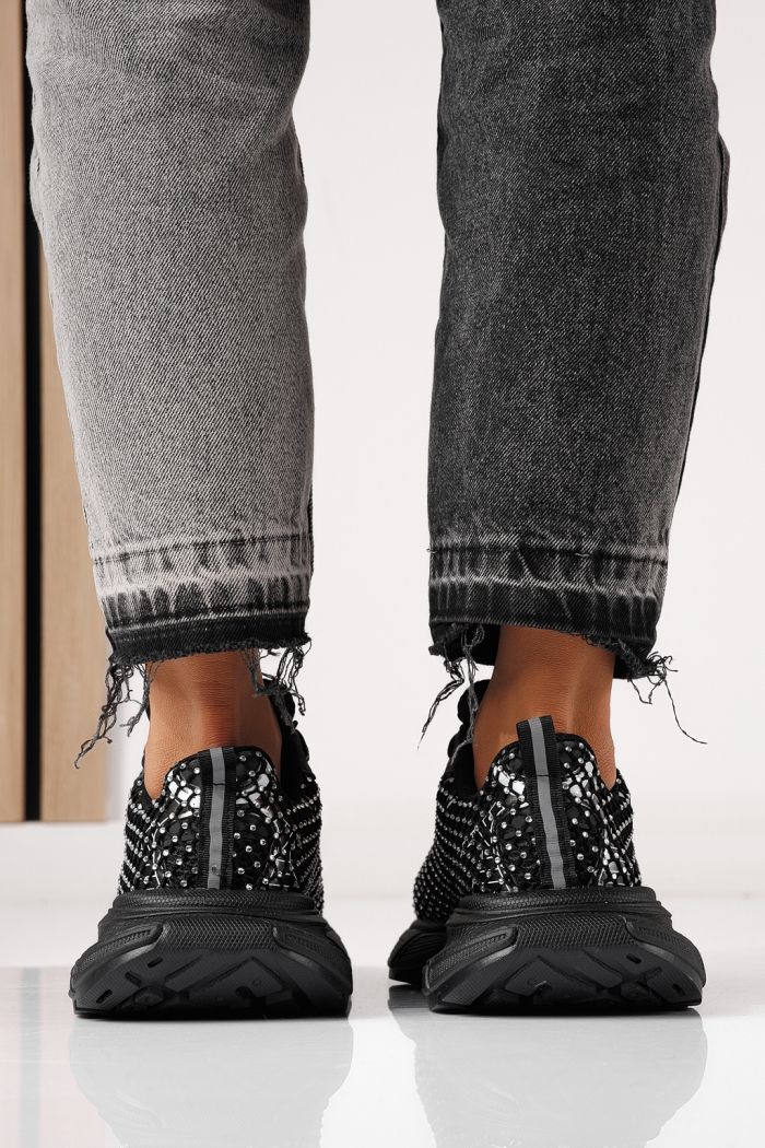 Adidasi dama negri din material textil Lilien #24149