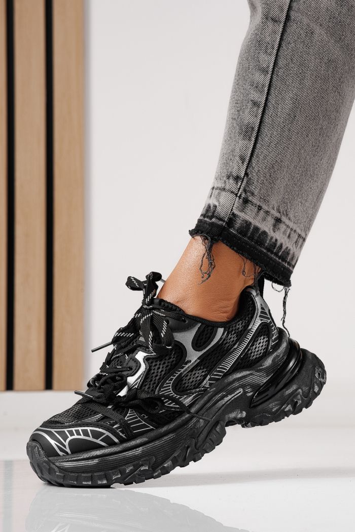 Adidasi dama negri din material textil Laura #24145