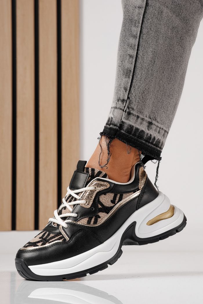 Adidasi dama negri din piele ecologica Karla #24134