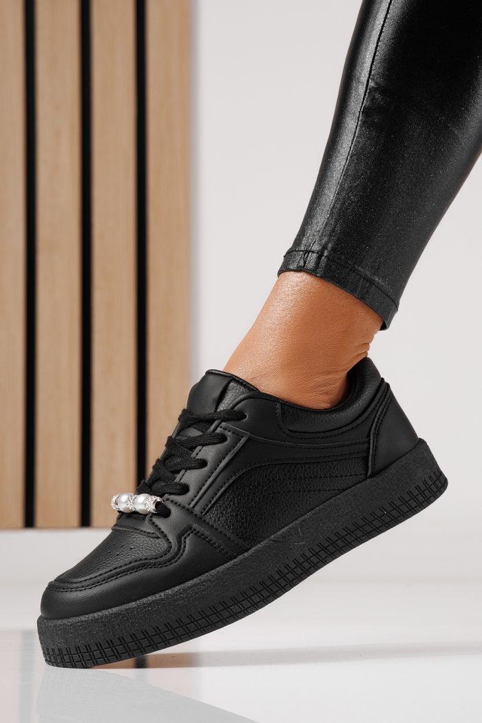 Adidasi dama negri din piele ecologica Oana #24171