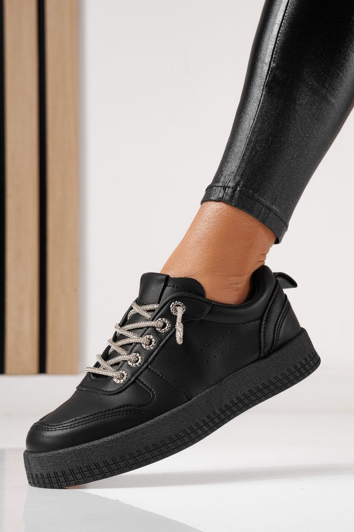 Adidasi dama negri din piele ecologica Nicole #24165