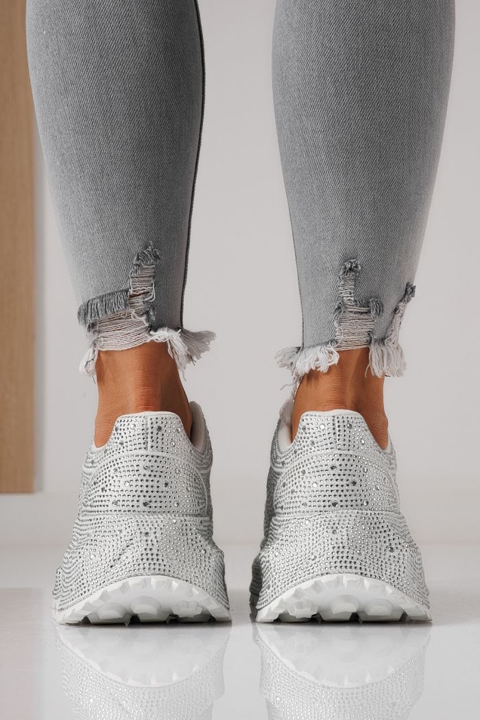 Adidasi dama albi din piele ecologica intoarsa Iulia #24108