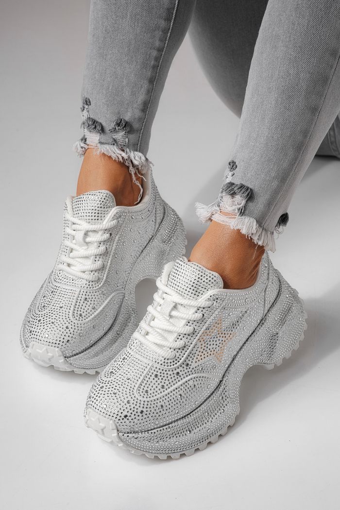 Adidasi dama albi din piele ecologica intoarsa Iulia #24108