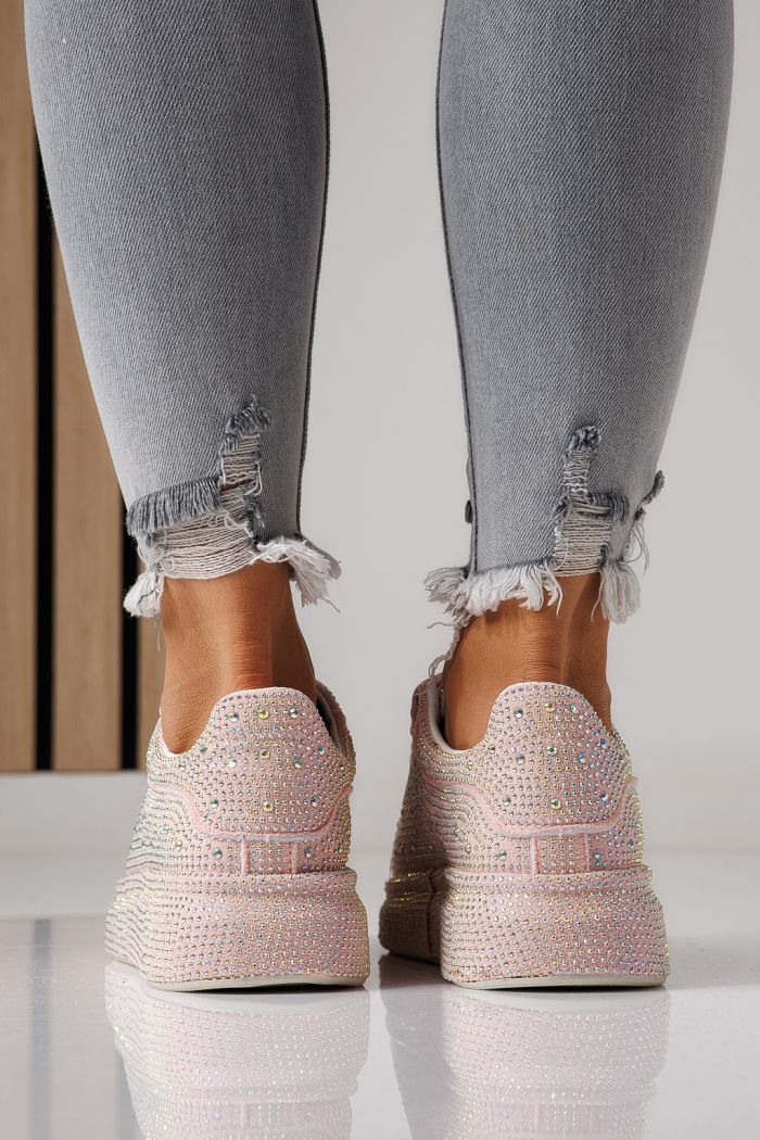 Adidasi dama roz din material textil Alexia #24006