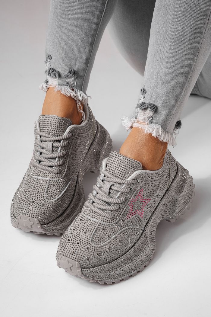 Adidasi dama gri  din piele ecologica intoarsa Iulia #24109