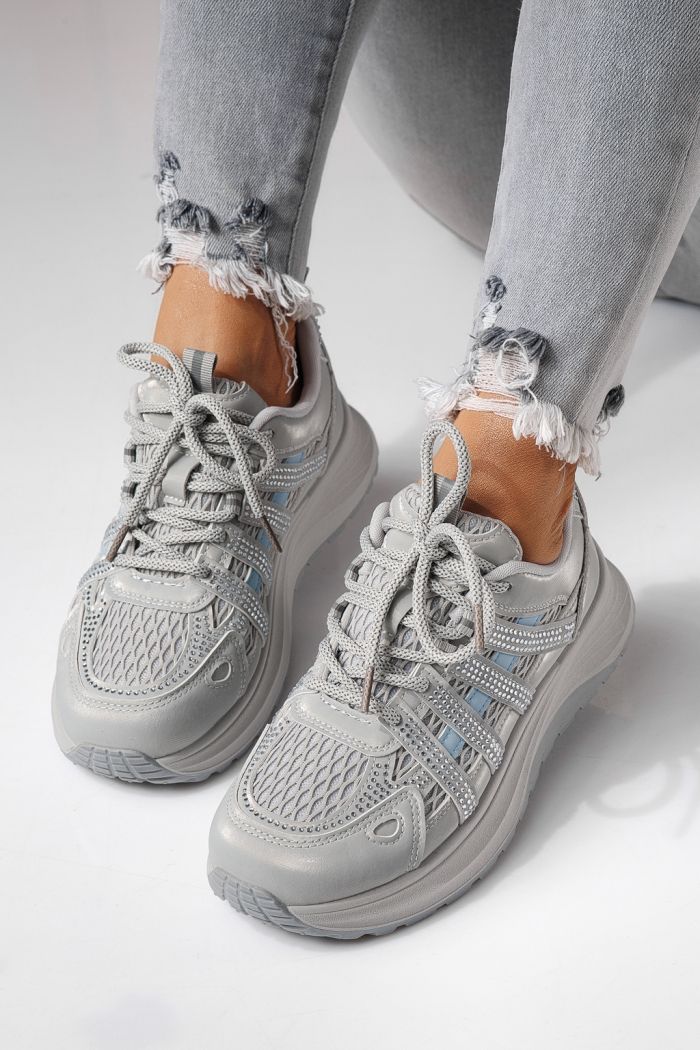 Adidasi dama gri din piele ecologica Carolina #24060