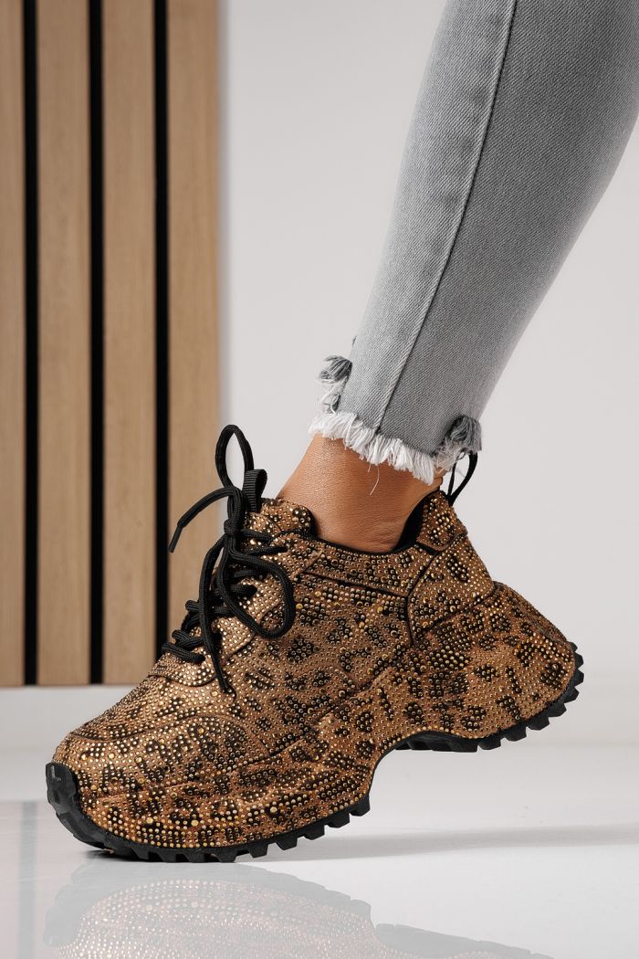 Adidasi dama leopard din piele ecologica intoarsa Izabela #24119