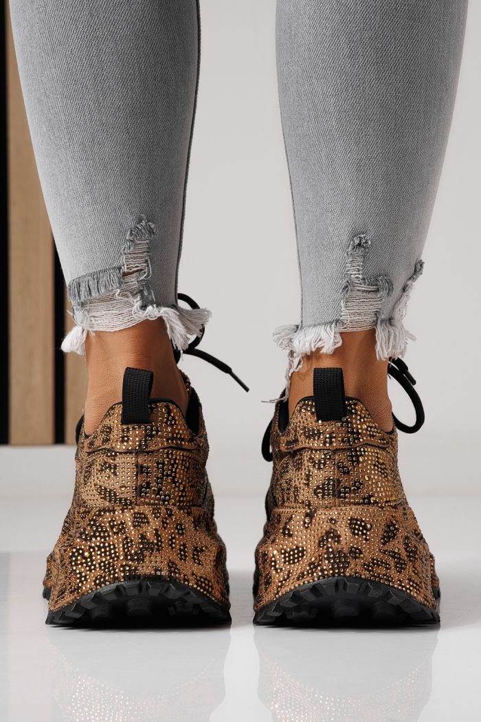 Adidasi dama leopard din piele ecologica intoarsa Izabela #24119