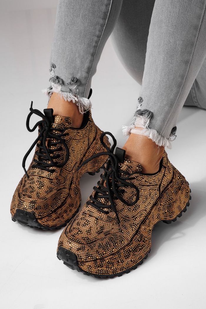 Adidasi dama leopard din piele ecologica intoarsa Izabela #24119