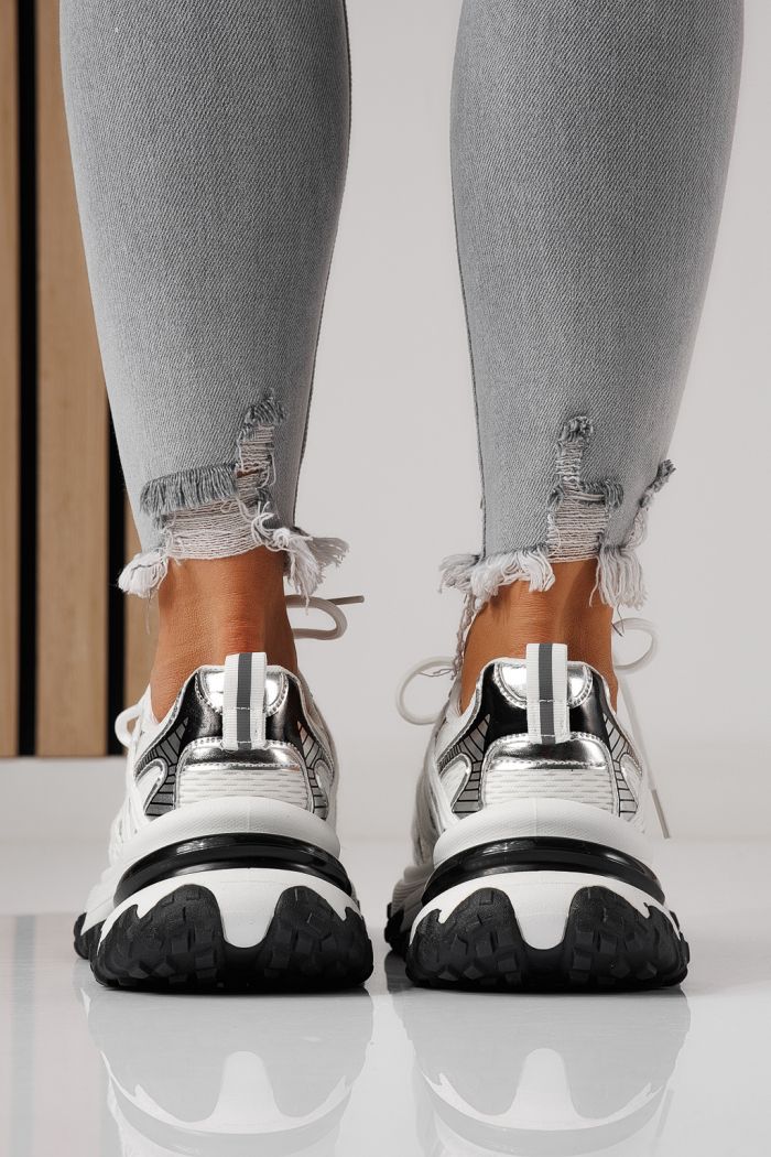 Adidasi dama argintii din material textil Jullya #24129