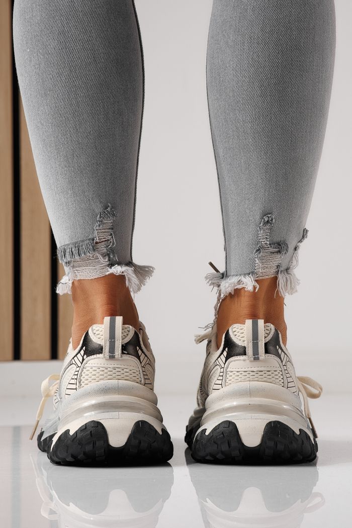 Adidasi dama bej din material textil Laura #24143