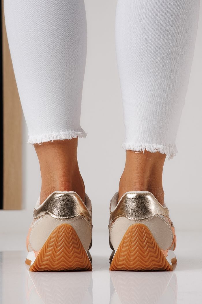 Adidasi dama portocalii din piele ecologica Jesica #24127