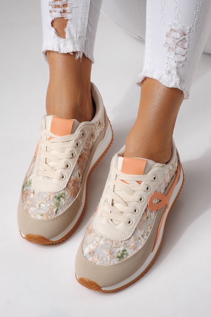 Adidasi dama portocalii din piele ecologica Jesica #24127