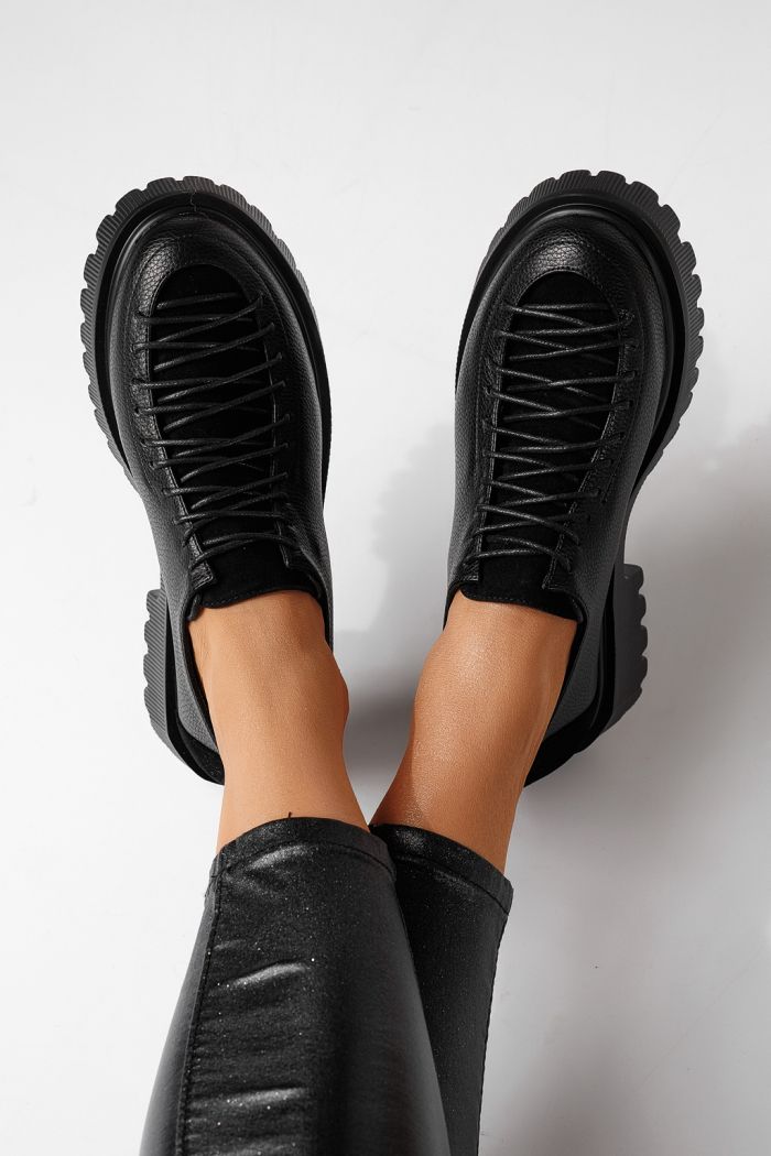 Pantofi casual dama negri din piele ecologica Florentina #24100