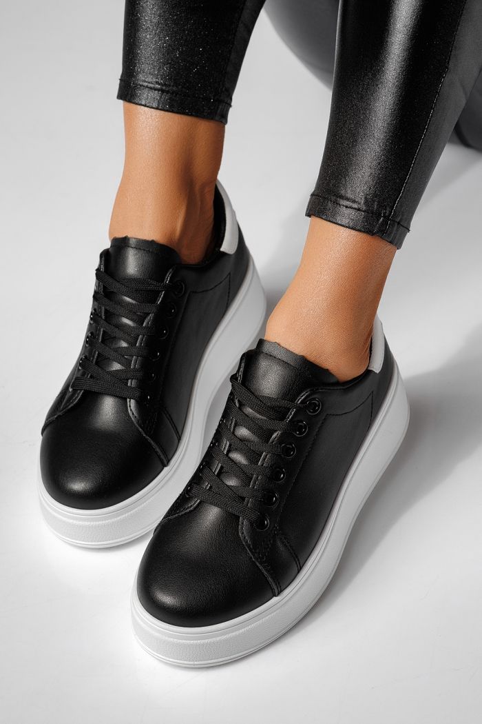 Adidasi dama negri din piele ecologica Celin #24064