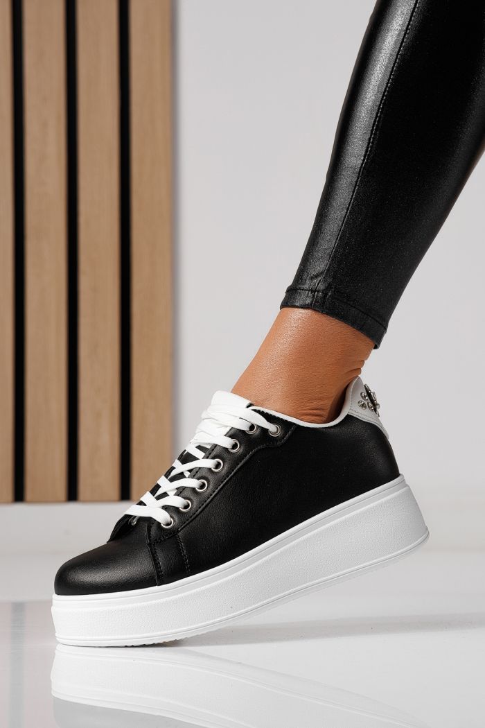 Adidasi dama negri din piele ecologica Azaleea #24004