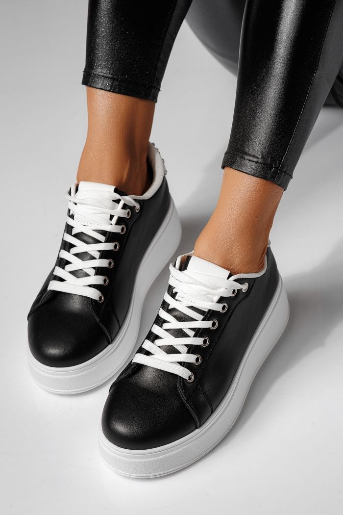 Adidasi dama negri din piele ecologica Azaleea #24004