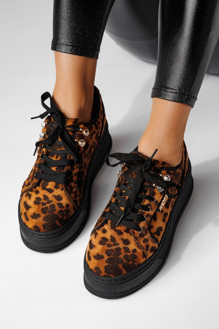 Adidasi dama leopard din piele ecologica intoarsa Crina #24071