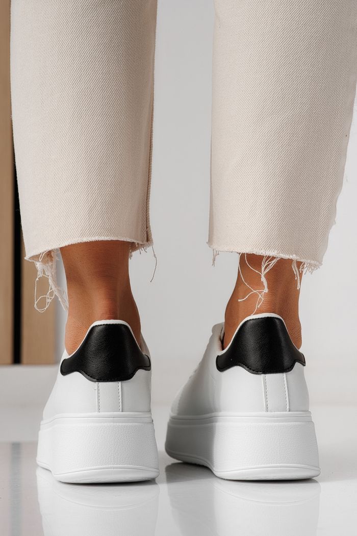 Adidasi dama albi din piele ecologica Celin #24062