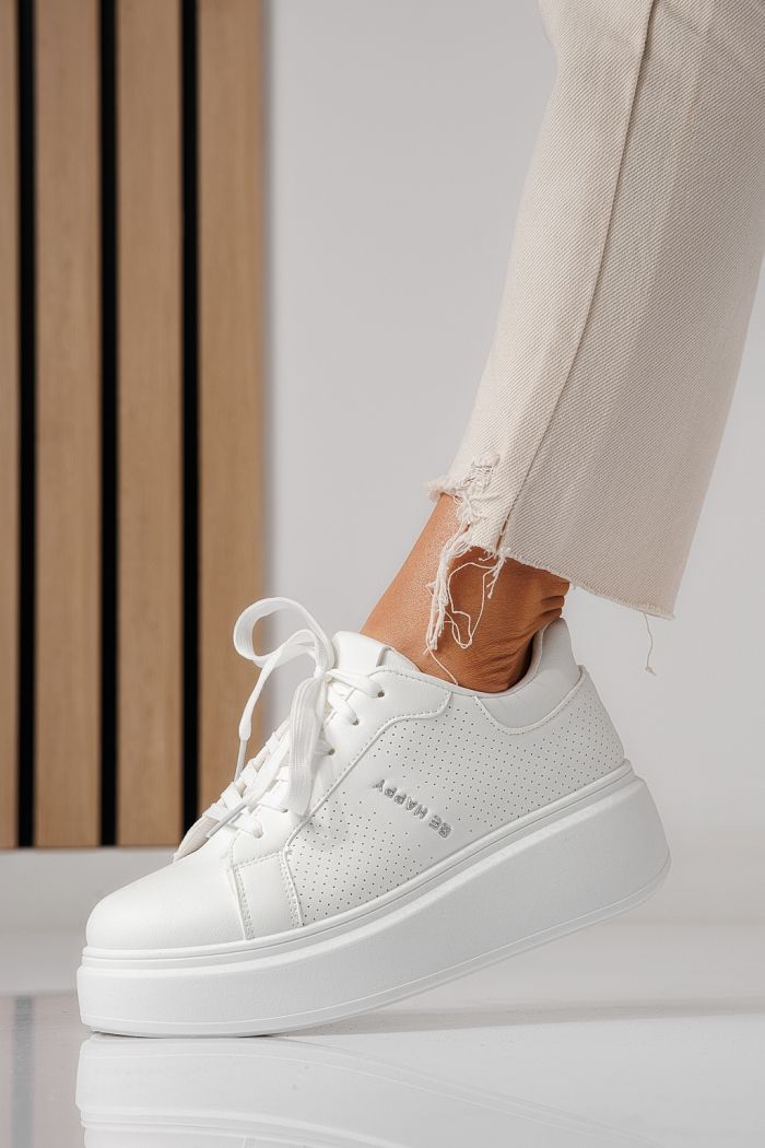 Adidasi dama  albi din piele ecologica Ada #24001