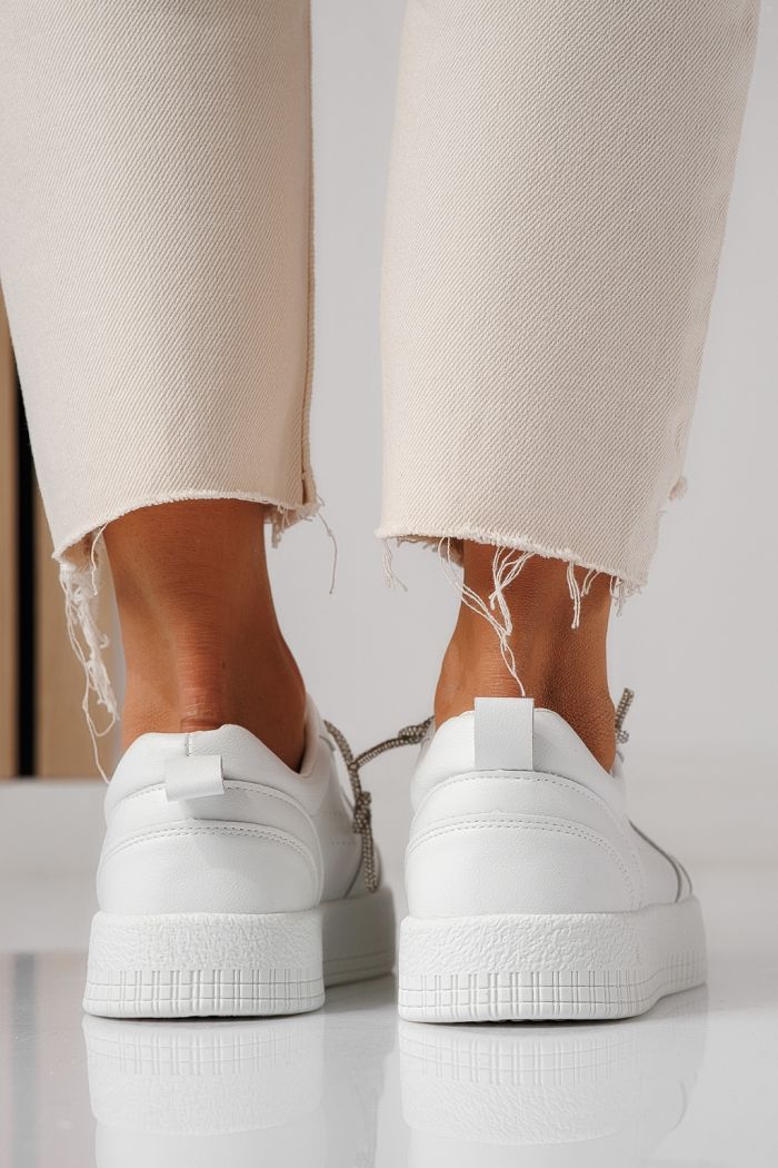 Adidasi dama albi din piele ecologica Nicole #24166