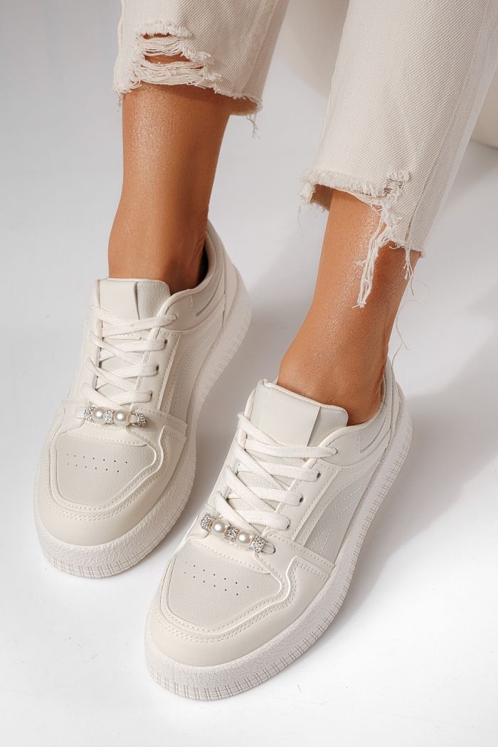 Adidasi dama bej din piele ecologica Oana #24173