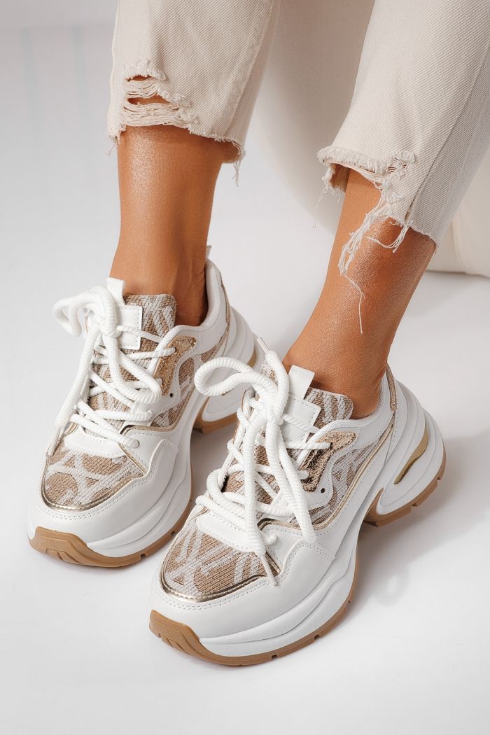 Adidasi dama albi din piele ecologica Karla #24138