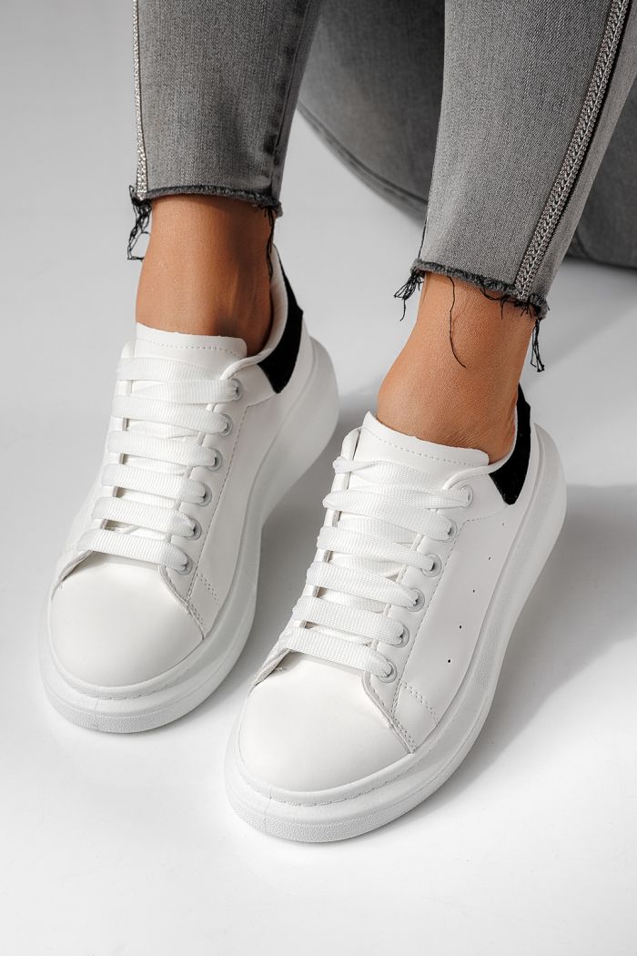 Adidasi dama albi din piele ecologica Raya #24180