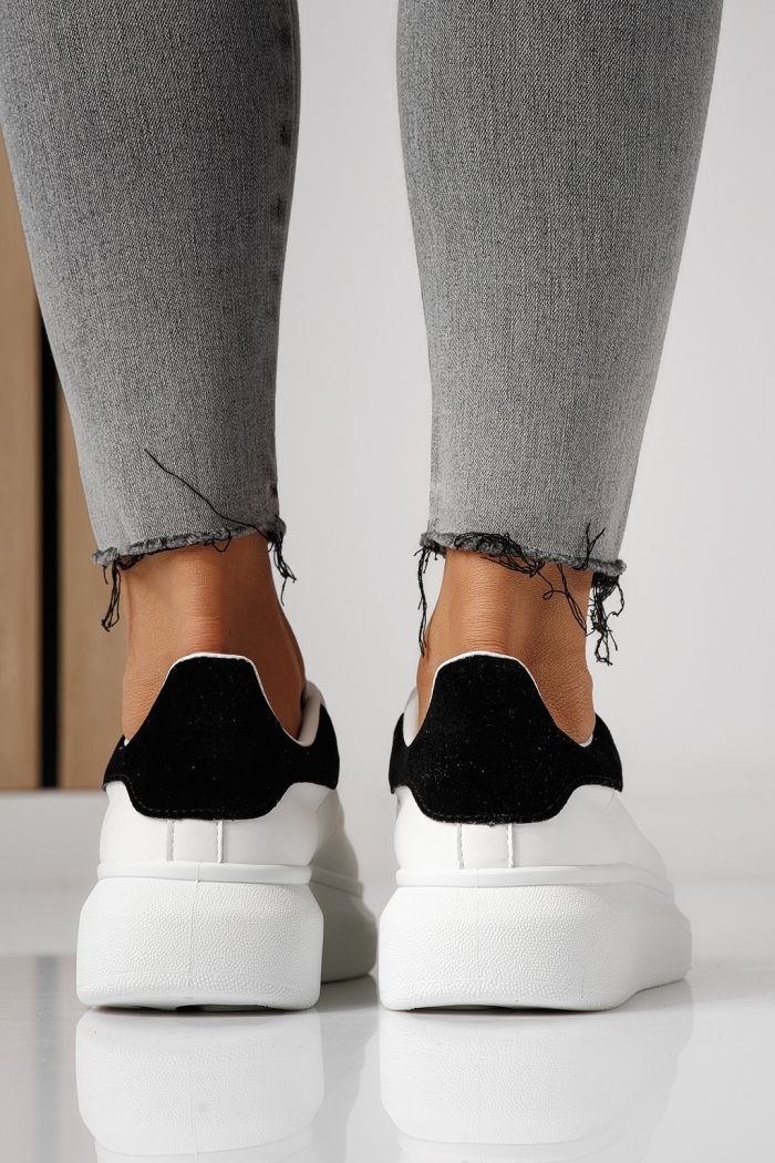 Adidasi dama albi din piele ecologica Raya #24180