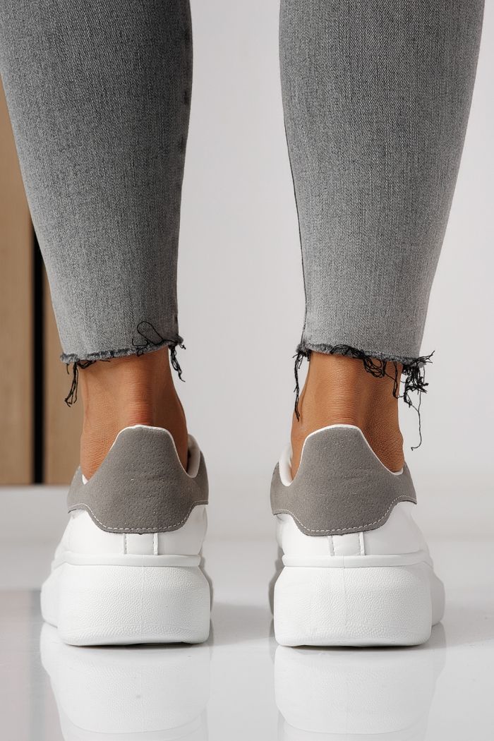 Adidasi dama albi din piele ecologica Raya #24181