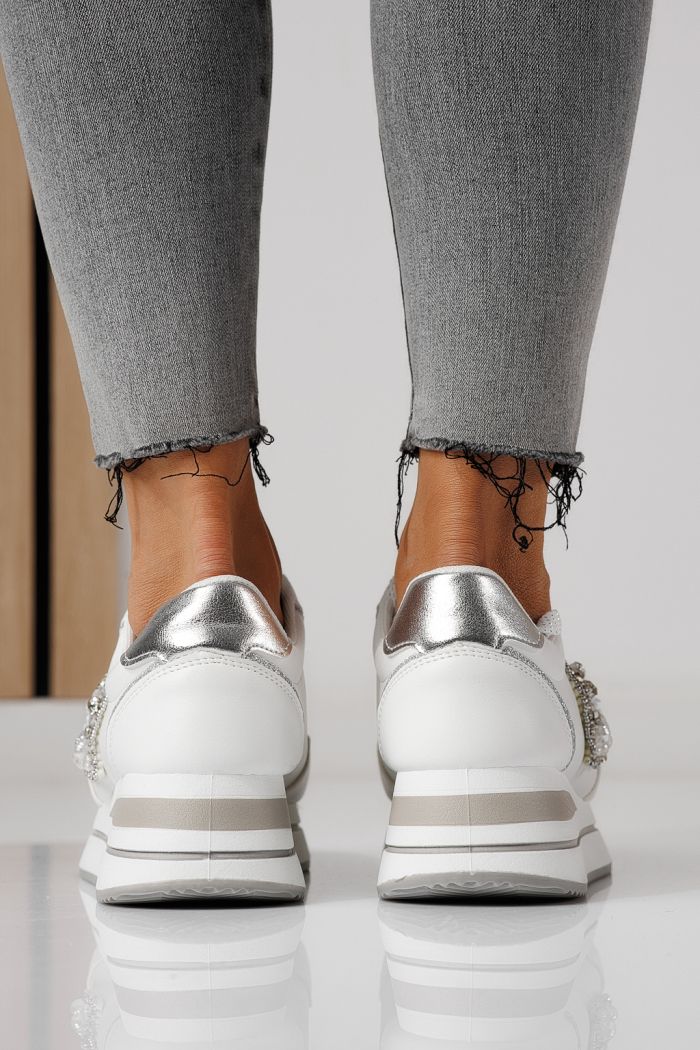 Adidasi dama albi din piele ecologica Kayla #24139