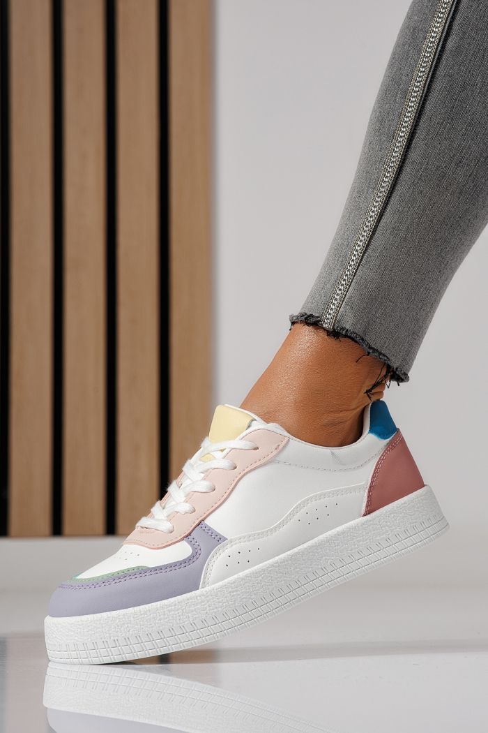 Adidasi dama albi din piele ecologica Nadia #24161