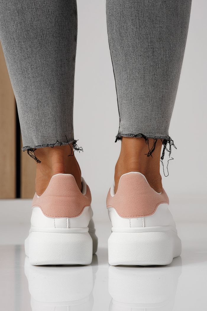 Adidasi dama albi din piele ecologica Raya #24179