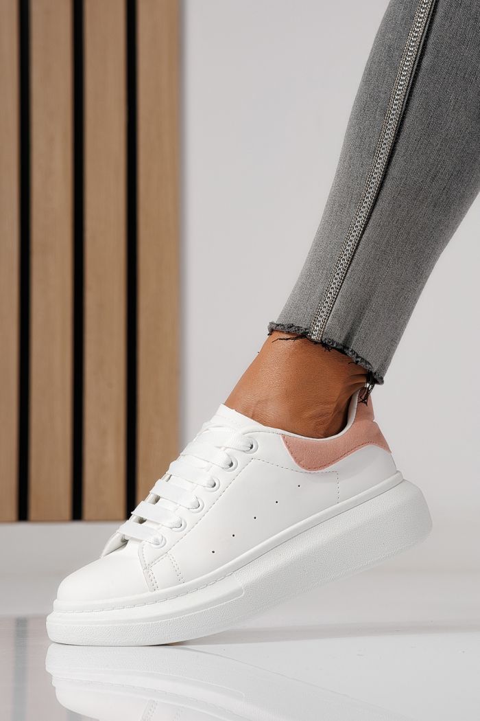 Adidasi dama albi din piele ecologica Raya #24179