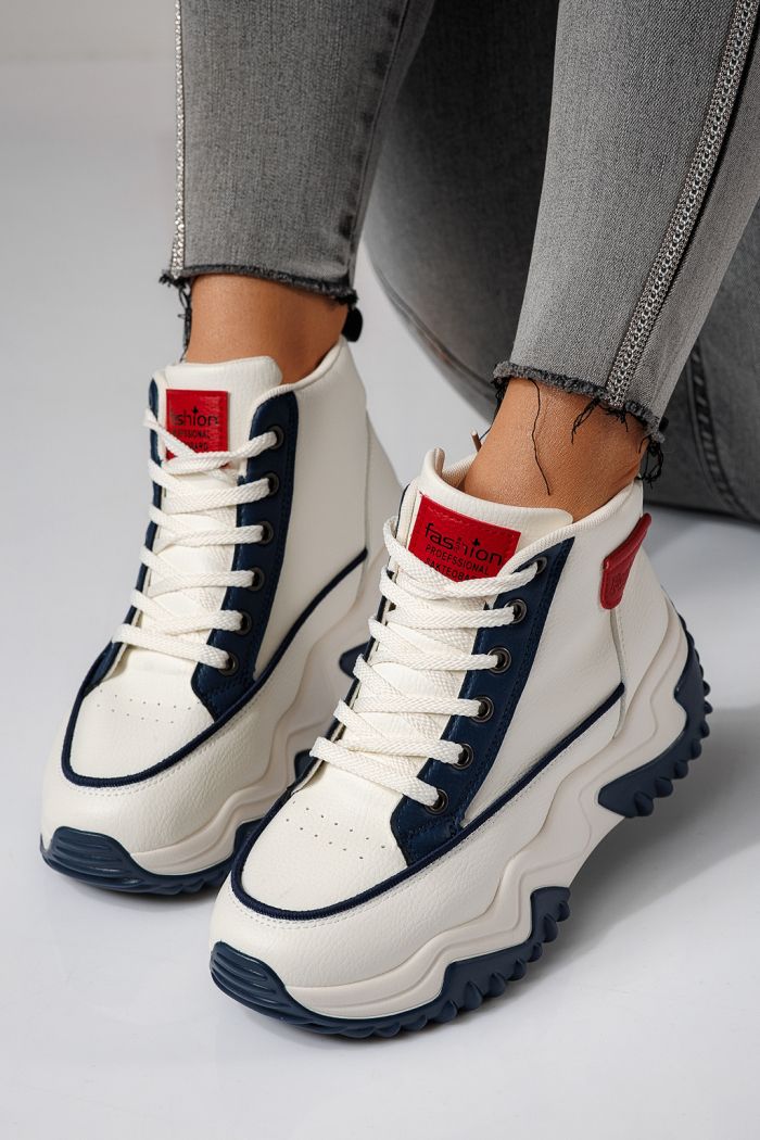 Adidasi dama albastri din piele ecologica Lea #24153