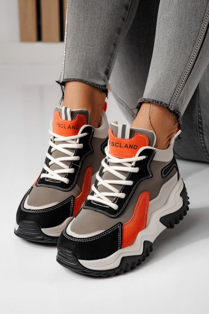 Дамски сиви маратонки от екокожа Maya #24157